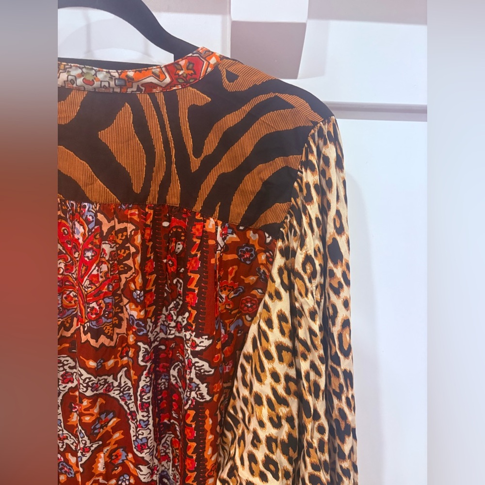 Anthropologie Oversized Multi Patterned Blouse Si… - image 4